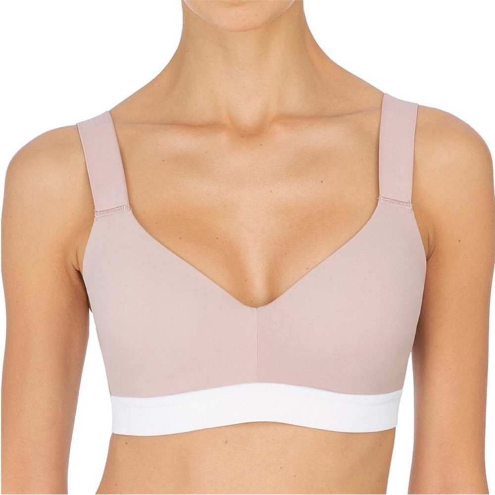 Natori Dynamic Convertible Contour Sports Bra Blush Pink White 34DDD